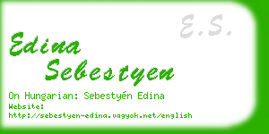 edina sebestyen business card